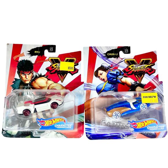 Hot Wheels Carded Lot Of 2 Street Fighter Ryu Chun-Li 2019 Toy Cars New (V) - Picture 1 of 5